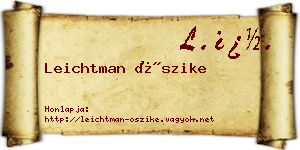 Leichtman Őszike névjegykártya